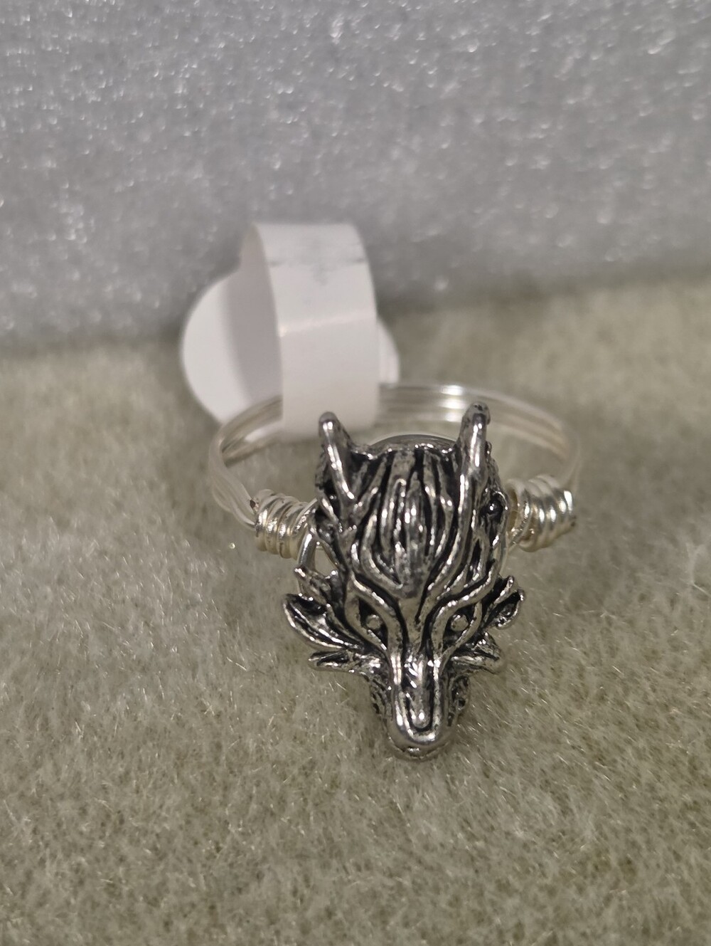 Men's Silver Fox Head Wire-Wrap Ring - Unbranded